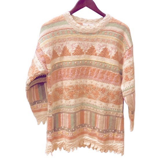 80's/90's Pastel Pointelle Sweater Top main image 0